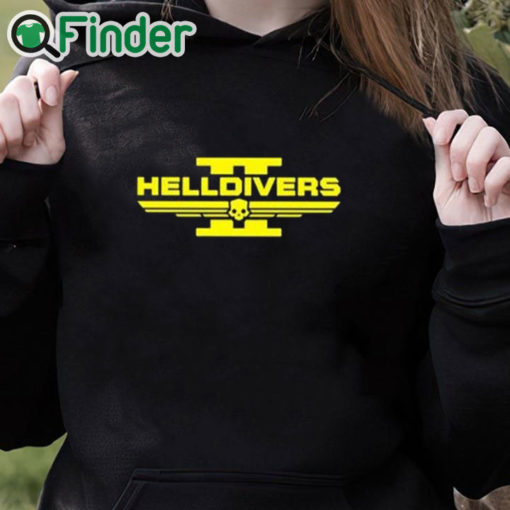 black hoodie Pilestedt Helldivers Ii Logo Shirt