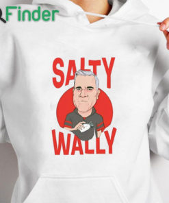 white hoodie Salty Wally Shirt