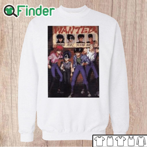 Unisex Sweatshirt 90S Anime Wanted Kurama Hiei Yusuke Kuwabara Shirt