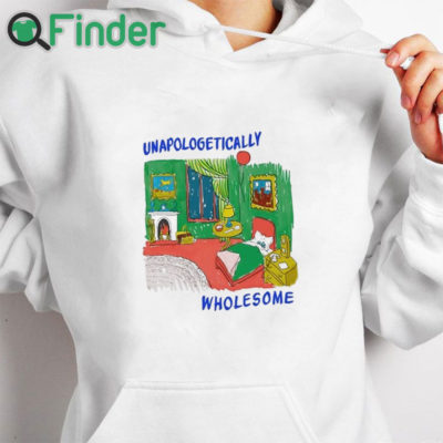 white hoodie Caiti Marlowe Unapologetically Wholesome Shirt